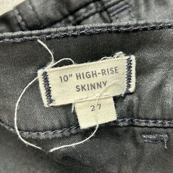 Madewell 10" High-Rise Skinny Jeans Black Button-Front Edition Size 27 EUC - Picture 5 of 9